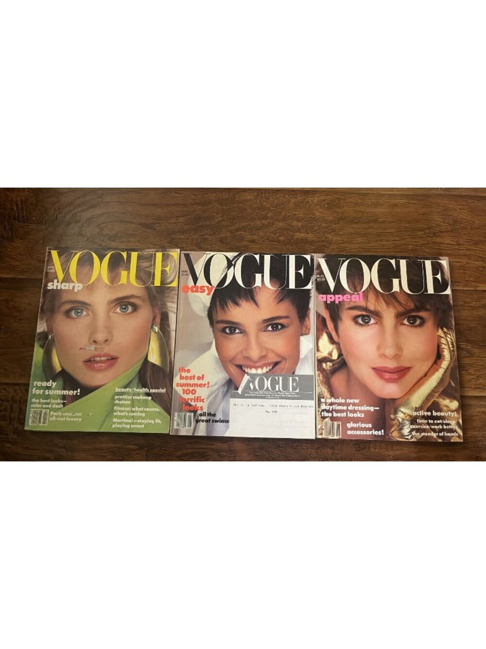 Vintage Lot of  3 - 1985 VOGUE Magazine Collector Set Fashion